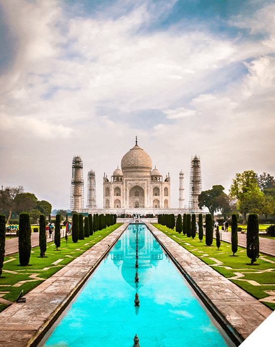 Viajes de novios. Invierno. Taj mahal en India
