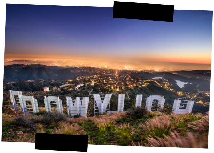 Viajes a medida. Viajes que inspiran. Vista de la ciudad de Los Ángeles desde el cartel de Hollywood