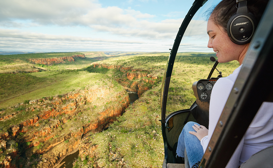 Vuelo en helicóptero sobre Kimberley, Australia.